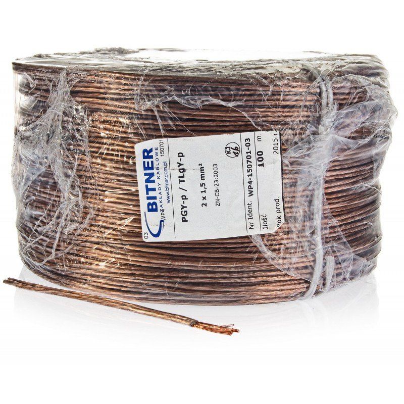 SPEAKER CABLE BITNER BiTsound PGY-p (TLgY) 2x1mm2 ROLL 100m.