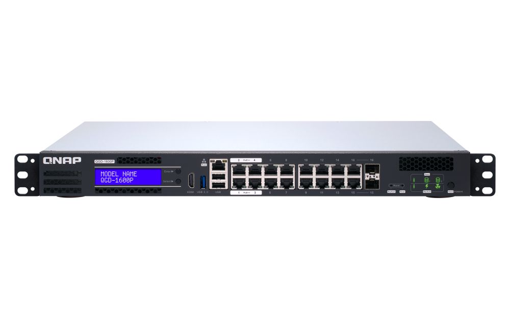 QNAP QGD-1600 Gestionate Gigabit Ethernet (10/100/1000) 1U Negru, Gri