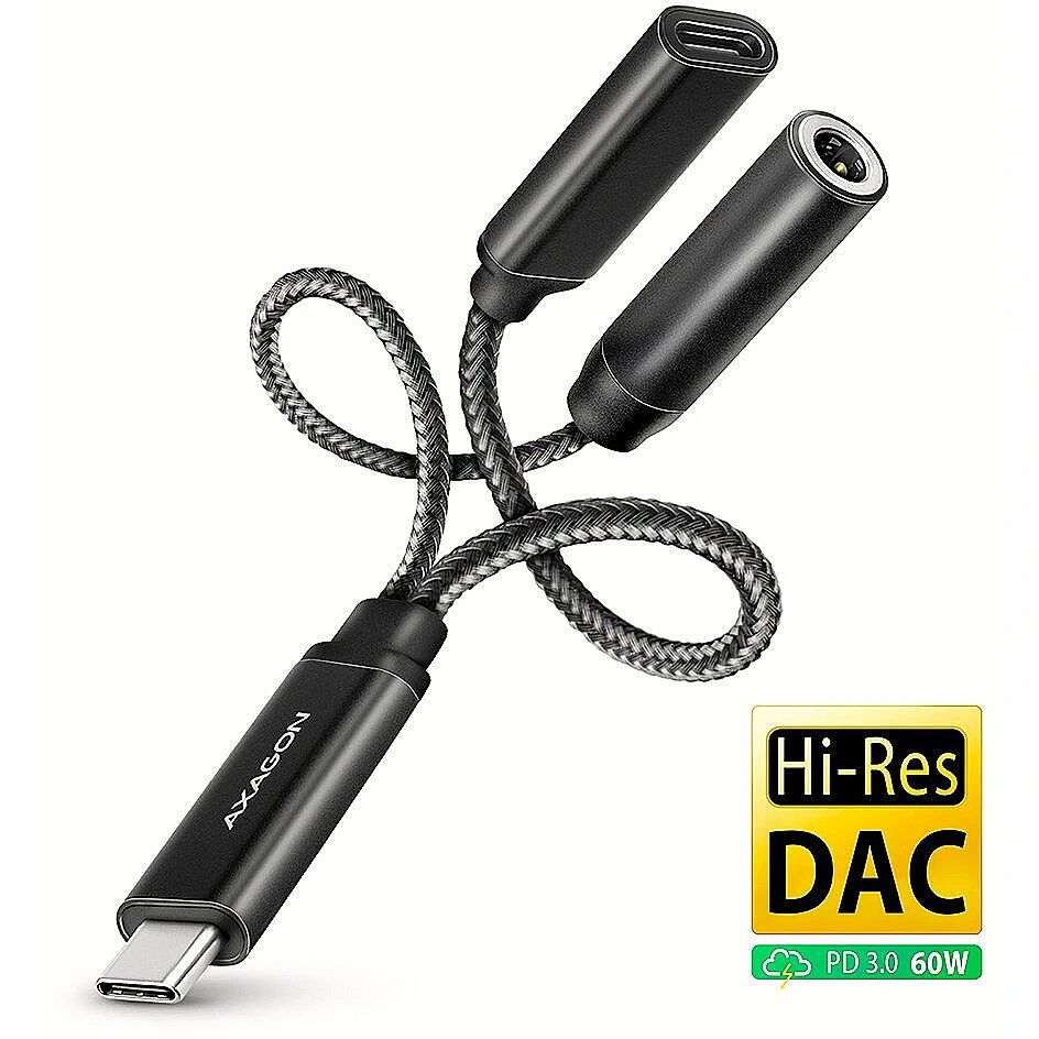 adaptor audio ADA-HCPD, USB-C, PD 60W, Negru