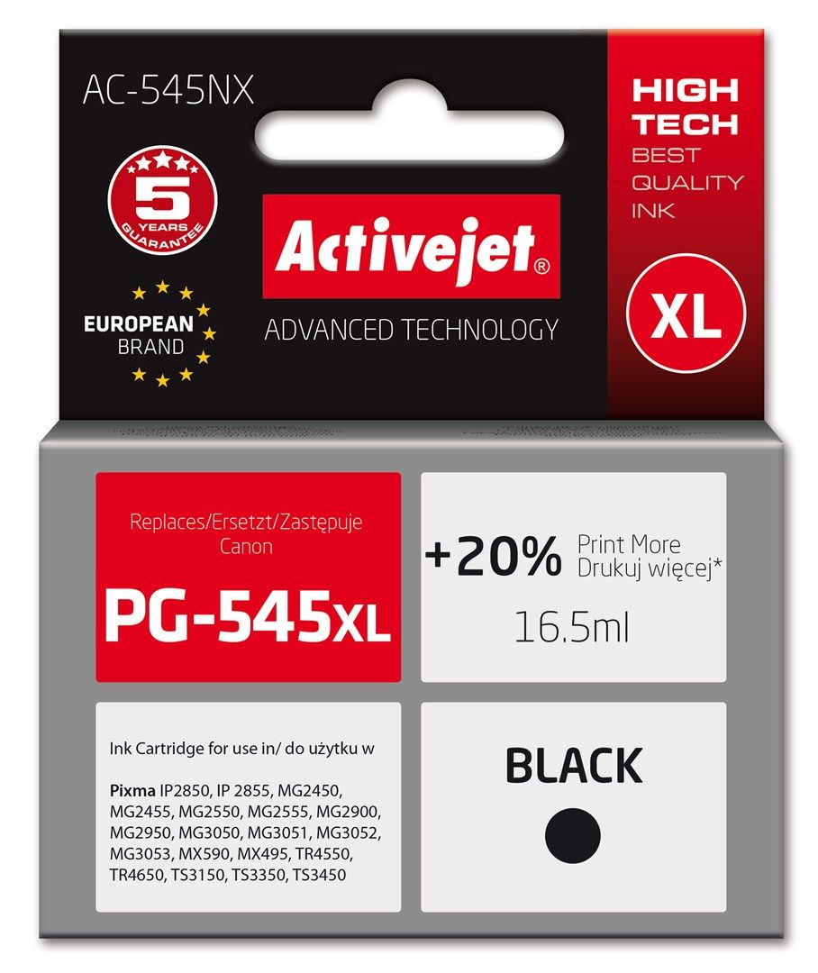 Cartus cerneala Activejet AC-545NX ,Negru ,16.5ml (compatibil cu Canon PG-545xl)