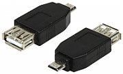 ADAPTOR LOGILINK, pt. smartphone, Micro-USB 2.0 (T) la USB 2.0 (M), negru,  AU0029  (include TV 0.06 lei)