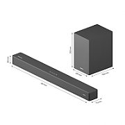 SOUNDBAR HORIZON HAV-S2630W / System 2.1 / Max Audio Power 110W (30W x2 + 50W) / Wireless Subwoofer / Digital Optical / AUX (3.5mm) / HDMI-ARC (CEC) / BT 5.4 / USB Playback / DOT-Matrix Display / Remote + Button Keys / Impedance: 4Ω x2 + 4Ω / Signal to Noise Ratio (SNR): 73dB / Wall- Mount Ready /