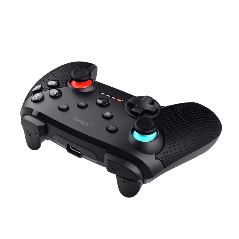 Controller wireless Trust Muta pentru consola Nintendo Switch, 15 butoane, controale: A, B, X, Y, L1, L2, L3, R1, R2, R3, reset, 8-way, start, select, d-input, negru