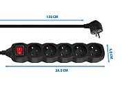 Esperanza ELK214K Power strip 5GN/1 5M Black