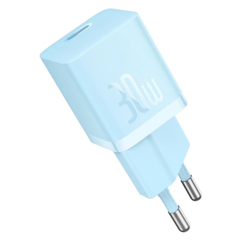 INCARCATOR retea Baseus GaN5 Pro, Quick Charge 30W, 1 x USB Type-C, include cablu USB Type-C la USB Type-C 100W 1m, albastru  P10110902313-00  (timbru verde 0.18 lei) - 6932172654429