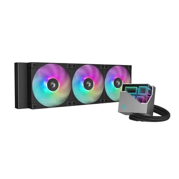 DeepCool  LT360 ARGB , skt. Intel si AMD, racire cu lichid, 3 x 120mm, 600 - 2400 RPM, iluminare RGB - infinity mirror, negru  R-LT360-BKAMNC-G-1  (timbru verde 2.00 lei)