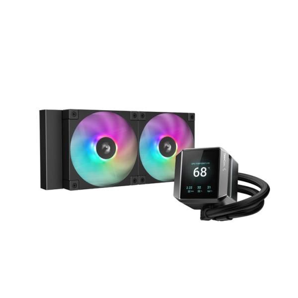 DeepCool  MYSTIQUE 240 , skt. Intel si AMD, racire cu lichid, 2 x 120mm, 600 - 2400 RPM, iluminare RGB, afisaj digital, negru  R-LX550-BKADSNC-G-1  (timbru verde 2.00 lei)