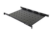 RAFT CULISANT SPACER 1U pentru rack 19 , adancime 366mm, pt. cabinet de 600mm, sarcina maxima 60Kg, vopsea antistatic, otel 1.2mm, black,  SPSS-1U366-BK-03