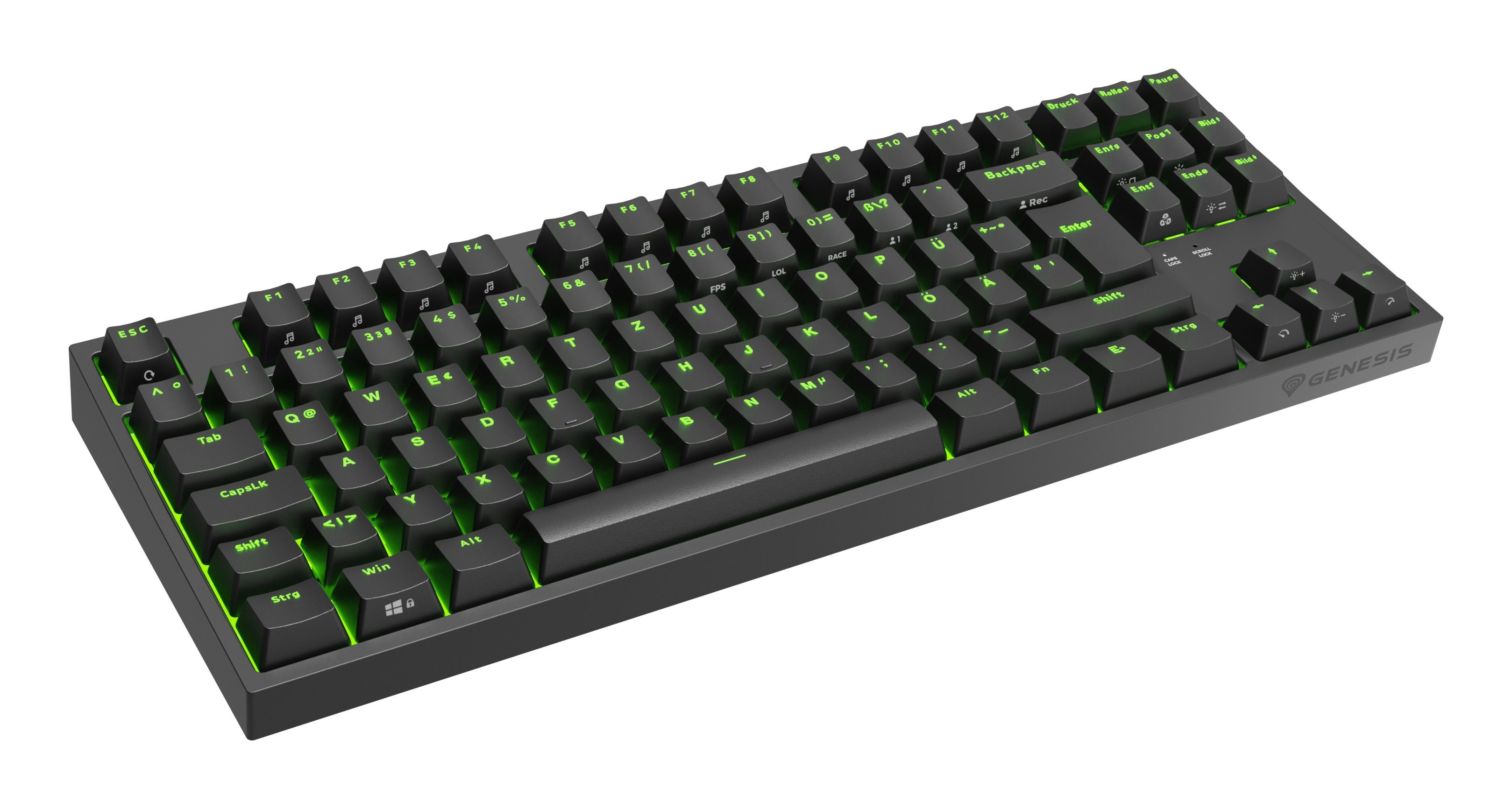 GAMING KEYBOARD GENESIS THOR 404 TKL DE RGB BACKLIGHT MECHANICAL BLACK KAILH BOX BROWN