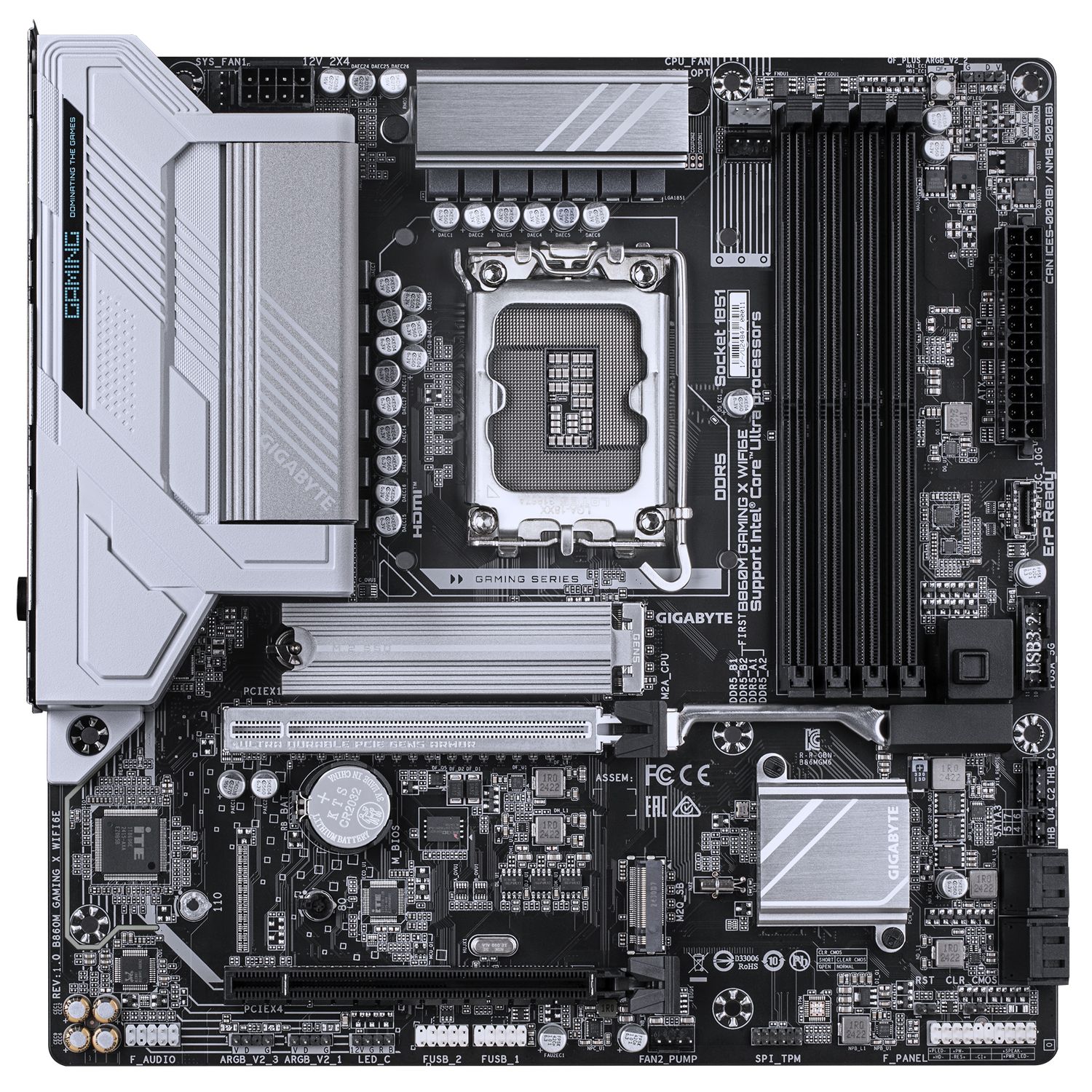 B860M GAMING X WIFI6E, LGA1851, DDR5, BT, mATX, Negru/Alb