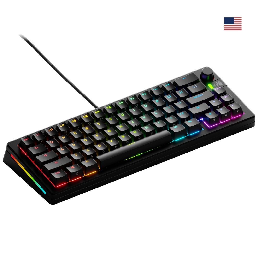 Glorious GMMK 3 65% Custom Gaming Keyboard - Pre-Built  ANSI (US)  Fox Switches  Black