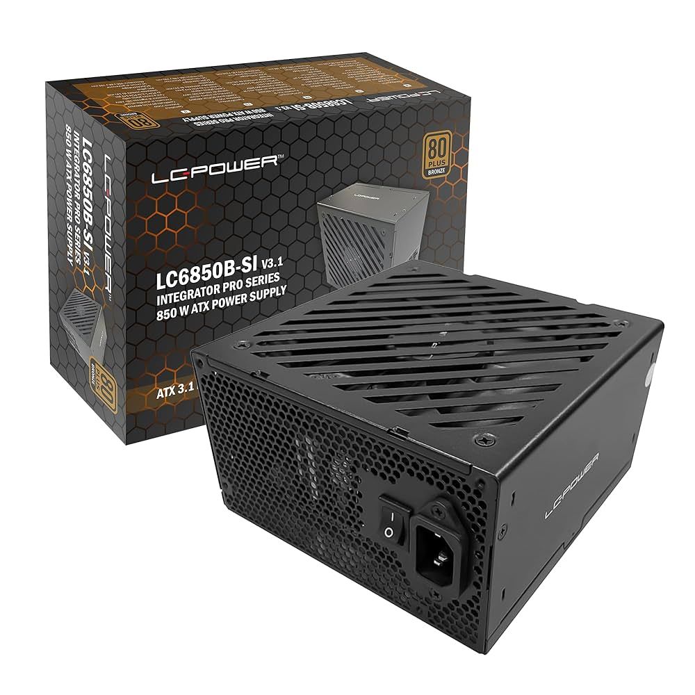Netzteil ATX 3.1 LC-Power 850W/135mm 80+ Bronze 1x PCIe 5.1 12V-2x6 12+4 pin, 2x PCIe 6+2 pin