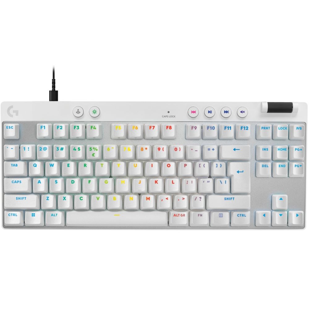 LOGITECH G PRO X TKL RAPID Gaming Keyboard - WHITE - US INT'L - USB - EMEA28i-935 - LINEAR