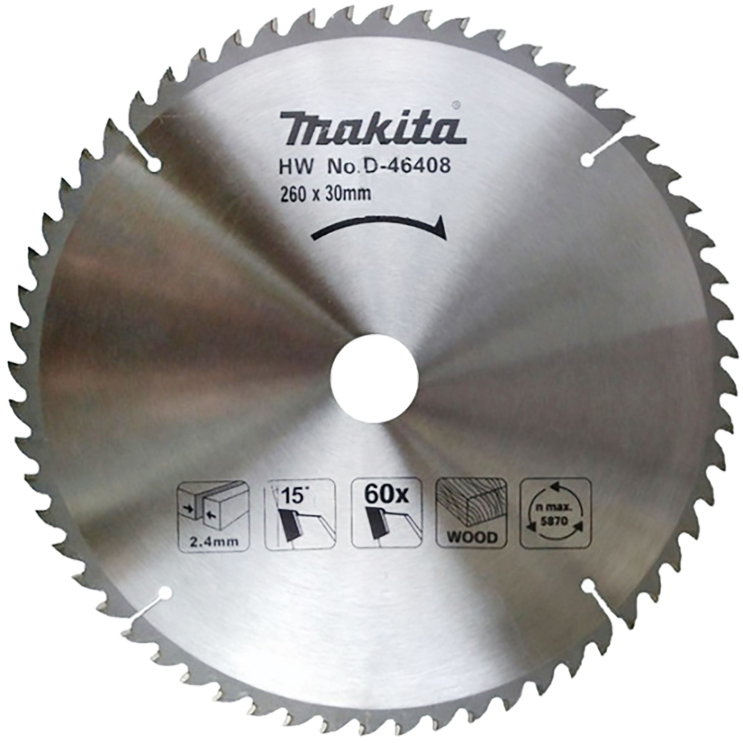 Carbide Tipped Saw Blade for Wood Economy 260 mm x 30 mm  60 teeth