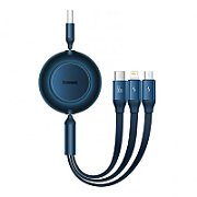 CABLU alimentare si date Baseus Bright Mirror One-for-three Retractable, pt smartphone,USB Type-C la Micro-USB+Lightning+USB Type-C 66W,1.1m,albastru  CAMJ010103  (timbru verde 0.18 lei) - 6932172609108