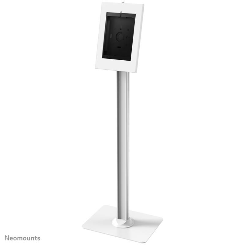 Stand podea mobil/fix pentru tablete Neomounts FL15-650WH1 pentru display-uri cu diagonale 9,7 -11 , sistem de prindere VESA 75x75~75x75, tilt +75°, rotate 90°, inaltime reglabila manual 1110-1260mm culoare alb. Garantie 5 ani