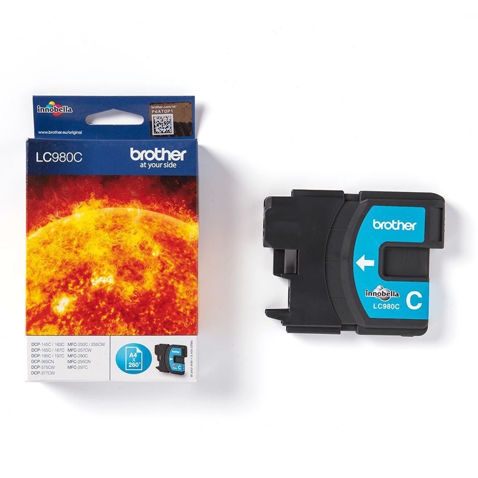 Cartus cerneala Brother LC980C ,Albastru ,260 pagini ,Original (LC980C)