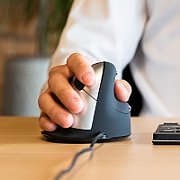 Ergonomic mouse for right-handed users R-Go Pele HE USB large black/silver retail