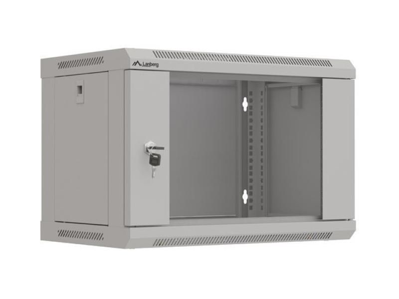 Rack mounting cabinet 19  6U 540x350 grey with glass door Lanberg (Flat Pack)