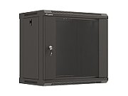 Wall-mounted rack installation cabinet 19  9U 540x350 black glazed doors Lanberg (FLAT PACK)