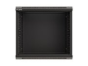 Wall-mounted rack installation cabinet 19  9U 540x350 black glazed doors Lanberg (FLAT PACK)