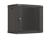 Wall-mounted rack installation cabinet 19  9U 540x350 black glazed doors Lanberg (FLAT PACK)