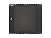 Wall-mounted rack installation cabinet 19  9U 540x350 black glazed doors Lanberg (FLAT PACK)