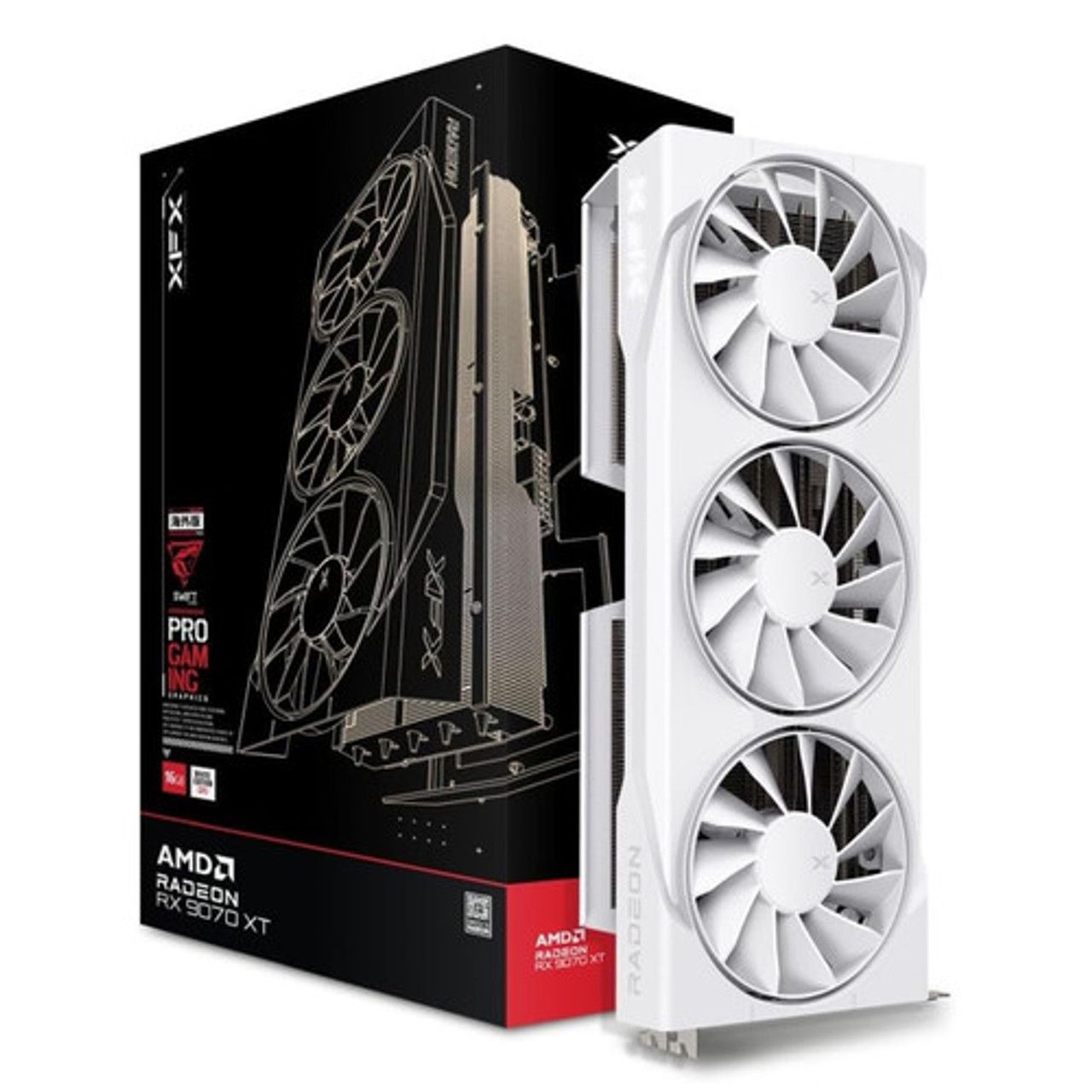 Placa video XFX Radeon RX 9070 XT Swift White Triple Fan Gaming 16 GB GDDR6 256 bit