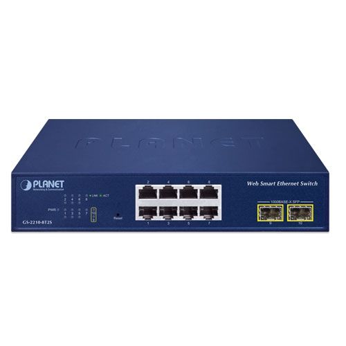 Switch Planet GS-2210-8T2S, 8 porturi 10/100/1000 Mbps