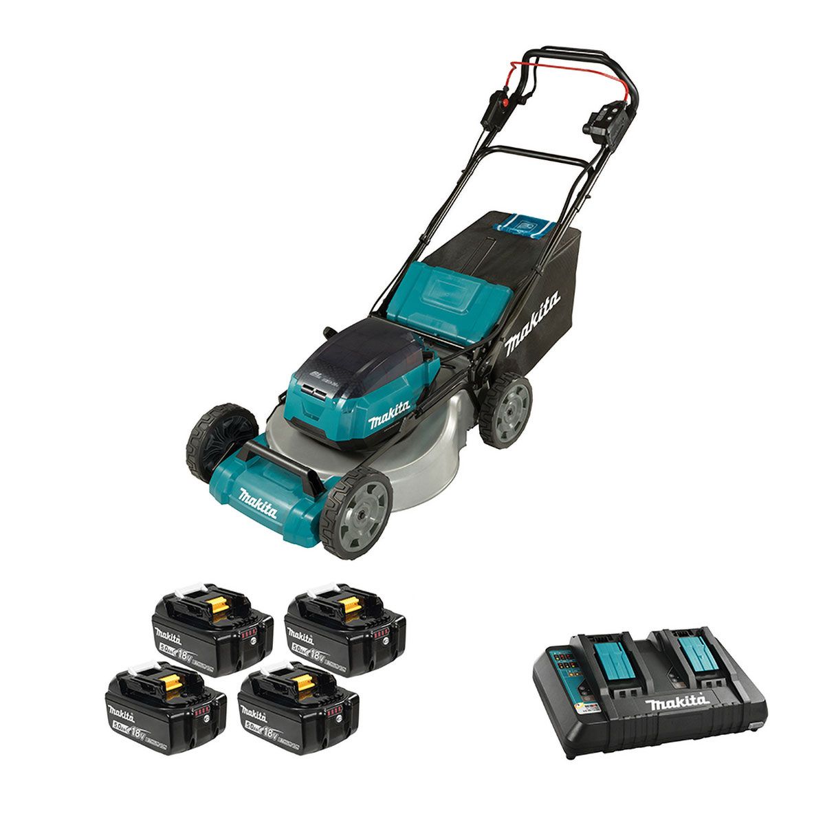 Makita DLM532PT4 lawn mower Push lawn mower Battery Black  Blue