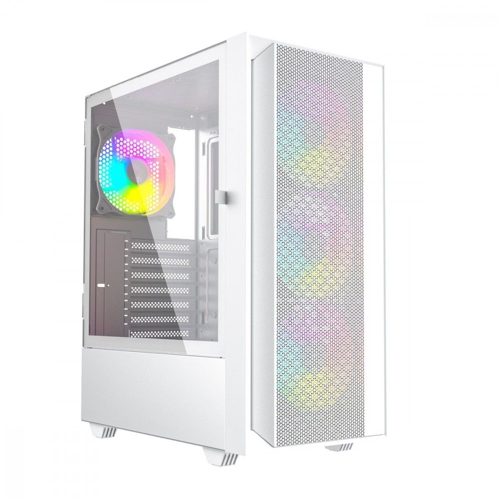 Gembird Fornax 4000W ARGB gaming ATX computer case  Midi Tower  backlight  White