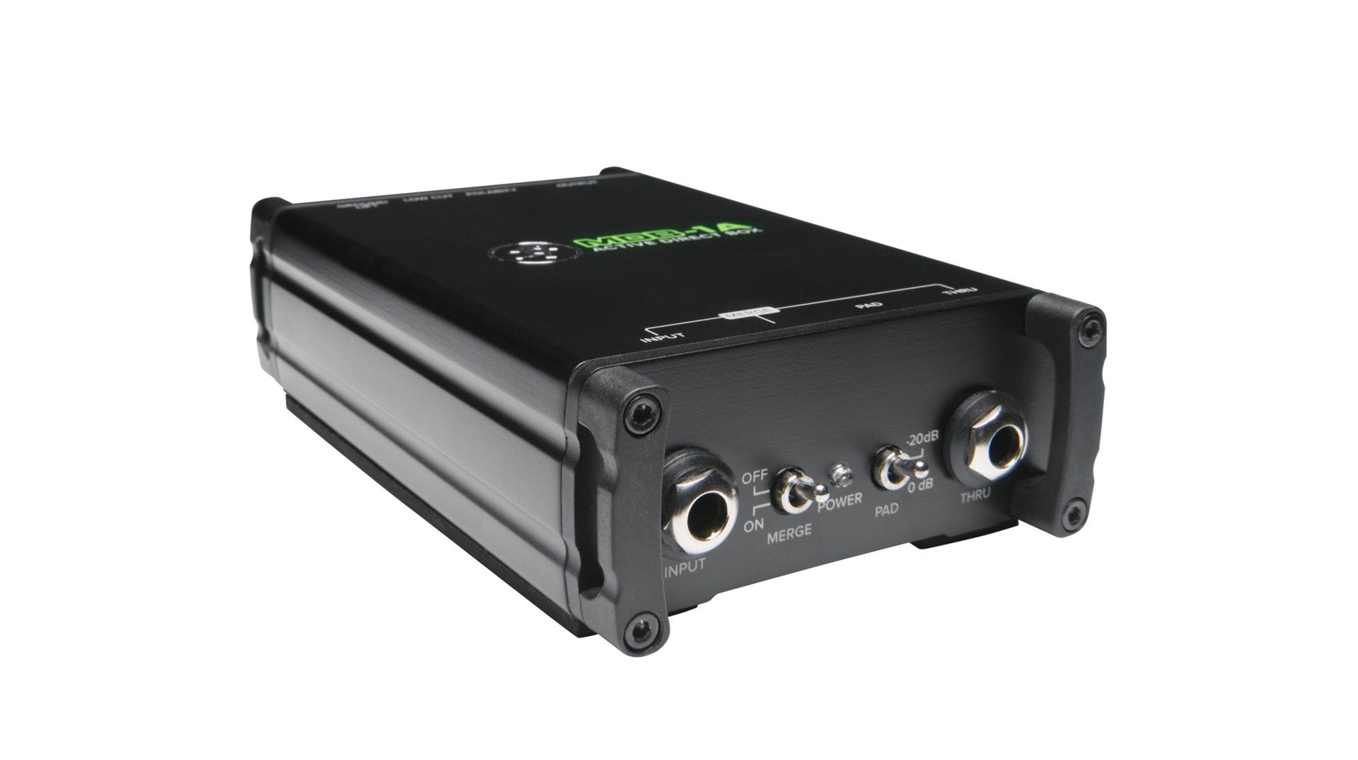 Mackie MDB-1A - Active direct box - Bass guitar - Synthesizer - Black - 20 - 20000 Hz - 330000 Ohm - 24-48