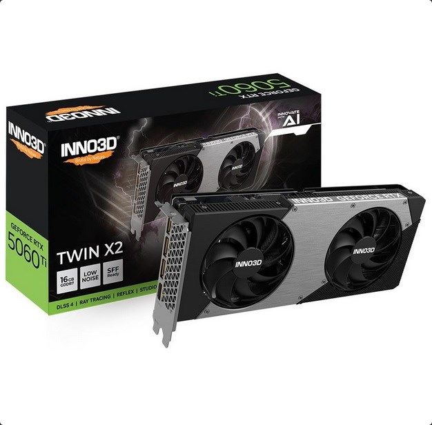 Placa video Inno3D GeForce RTX 5060 Ti TWIN X2 16 GB GDDR7 128 bit