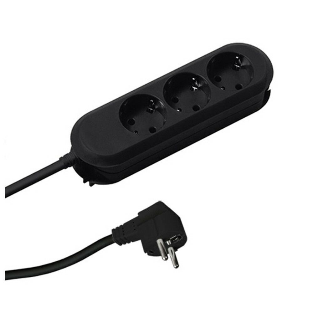Prelungitor Bachmann SMART 3xCEE7/3, fara intrerupator, lungime cablu 3m, H05VV-F 3G1.5 negru, nedemontabil