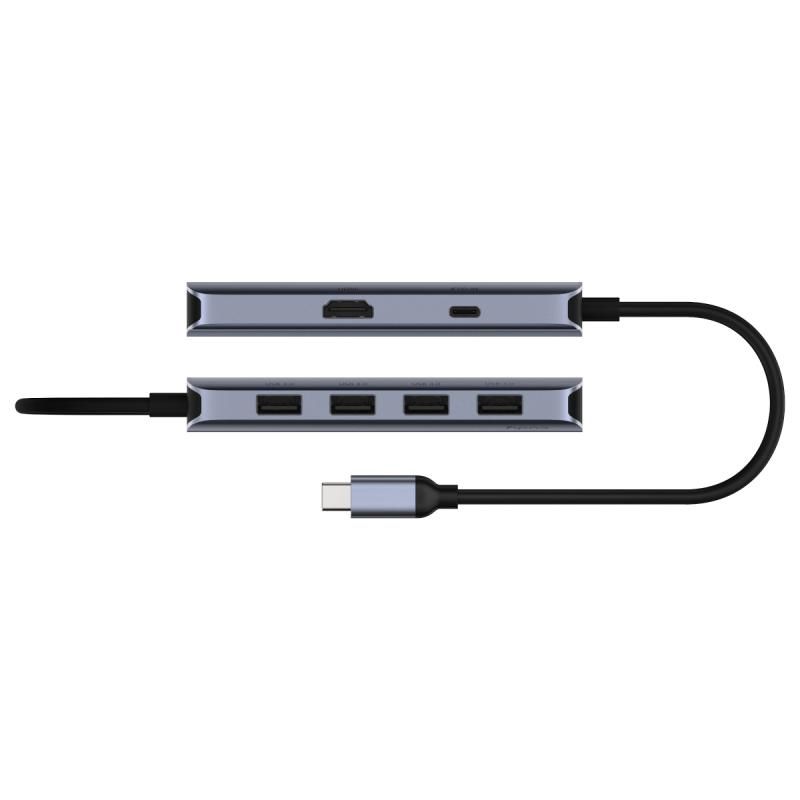 Cudy UH500 laptop dock/port replicator USB 3.2 Gen 1 (3.1 Gen 1) Type-C Grey  Silver