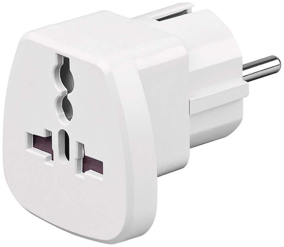 Universal adapter to CEE 7/7 white
- ATTENTION: DO NOT CONVERT THE VOLTAGE!!!
- Maximum voltage: 250V AC
- Maximum current: 16A
Packaging: blister 1 pc.