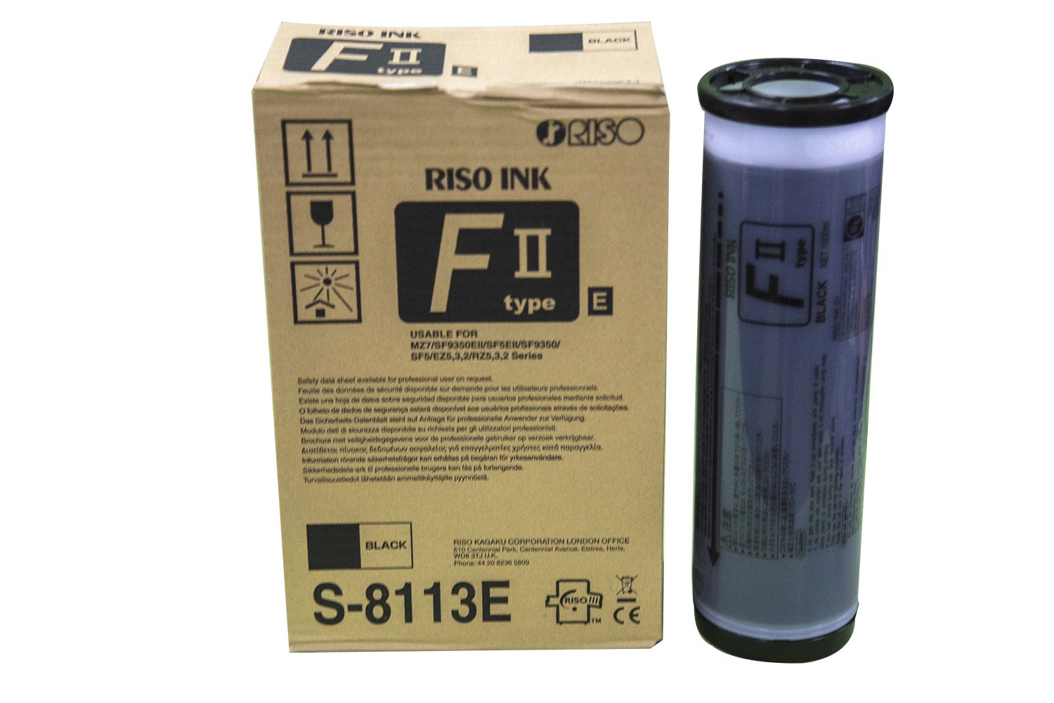Riso Ink Black Schwarz F-Type, FType, Z-Type, ZType, EZ-Type EZType (S-8113E) (S8113E)