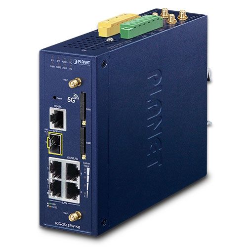 Planet ICG-2515FW-NR Industrial 5G NR Cellular Wireless Gateway with 1-Port 1000X SFP