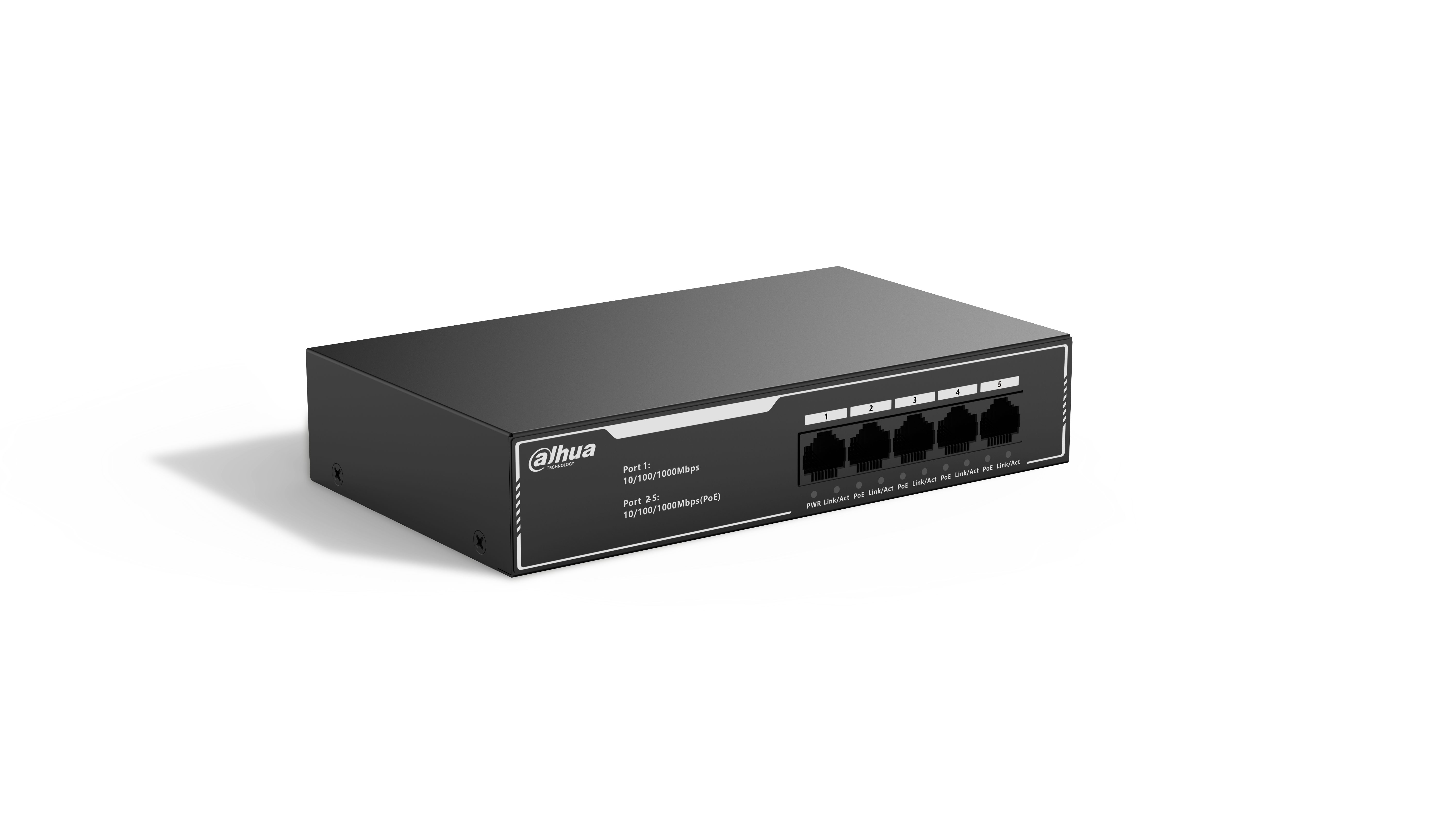 Dahua SG1005LP Switch PoE Gigabit Economic cu 5 porturi, dintre care 4 porturi PoE