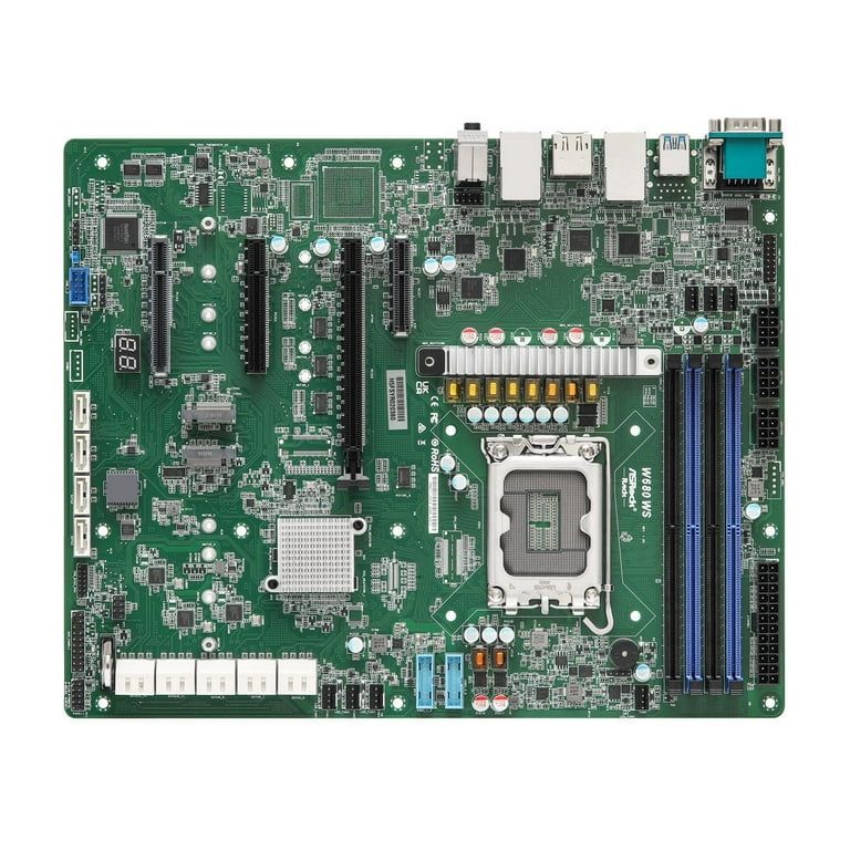 ASRock W680 WS, 1xSKT LGA 1700, Intel Core 14 Gen., W680, SATA, 2xM.2, 4xGbE, IPMI