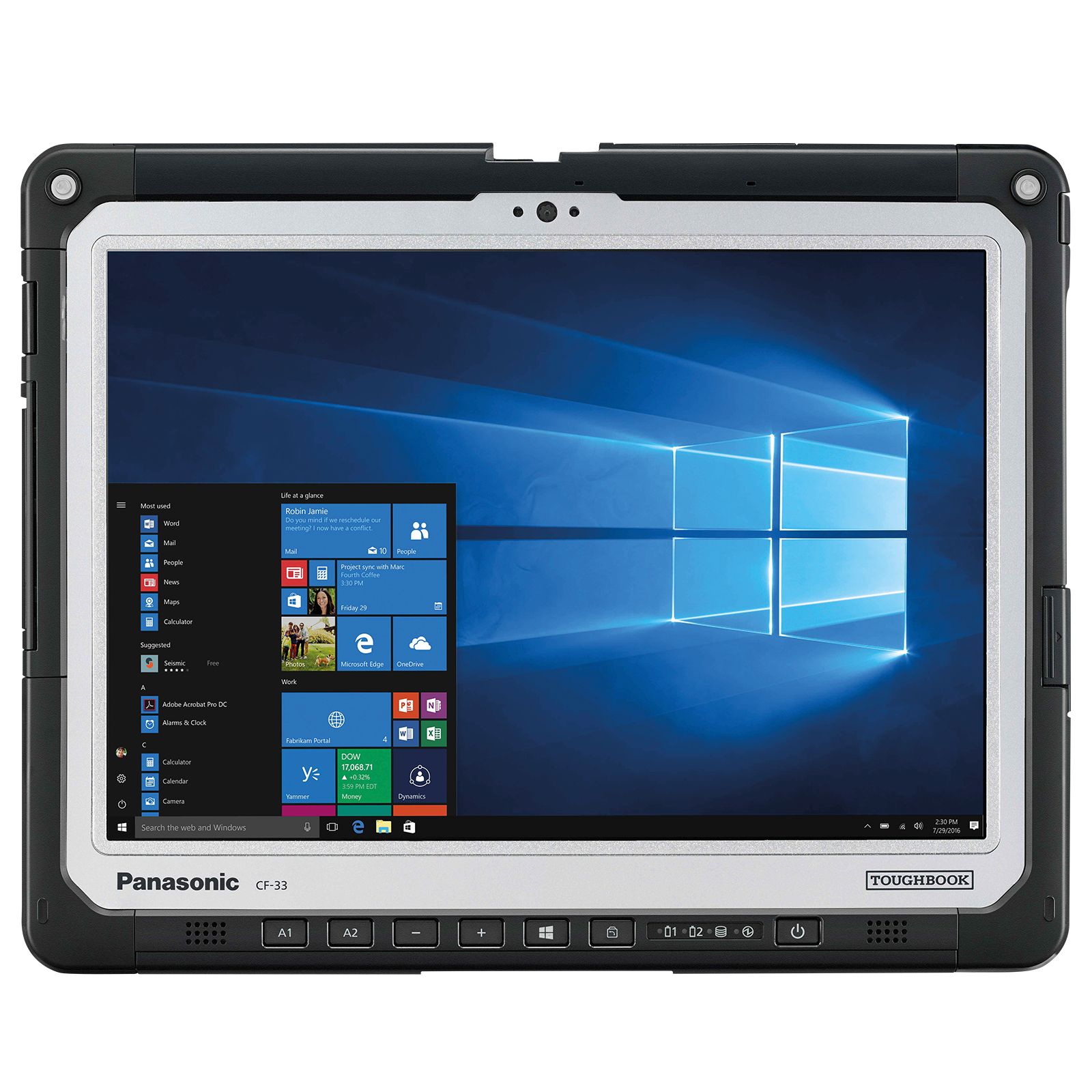 Laptop Panasonic TOUGHBOOK 33 CF-33GEPFVME, 12 inch 2160 x 1440 Touchscreen, Intel Core i5-1245U (10 C / 12 T, 1.7 GHz - 4.4 GHz, 12 MB cache, N/A), 16 GB N/A, 512 GB SSD, Intel Graphics, Windows 10 Pro, Tastatura N/A, N/A
