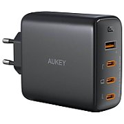 Alimentator retea Aukey, PA-B7S BK, 100W, fast charge, 3 x USB-C, 1 x USB-A, negru,  LLTSEUN1040956  (timbru verde 0.18 lei) - 689323785575