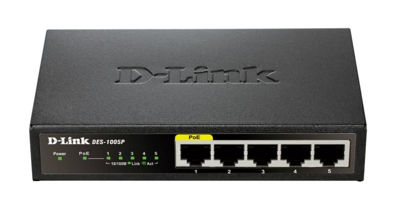 Switch D-Link DES-1005P, 5 porturi 10 / 100 Mbps