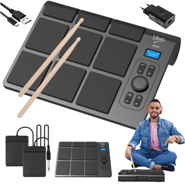 V-TONE ED9 battery-powered portable e-drum