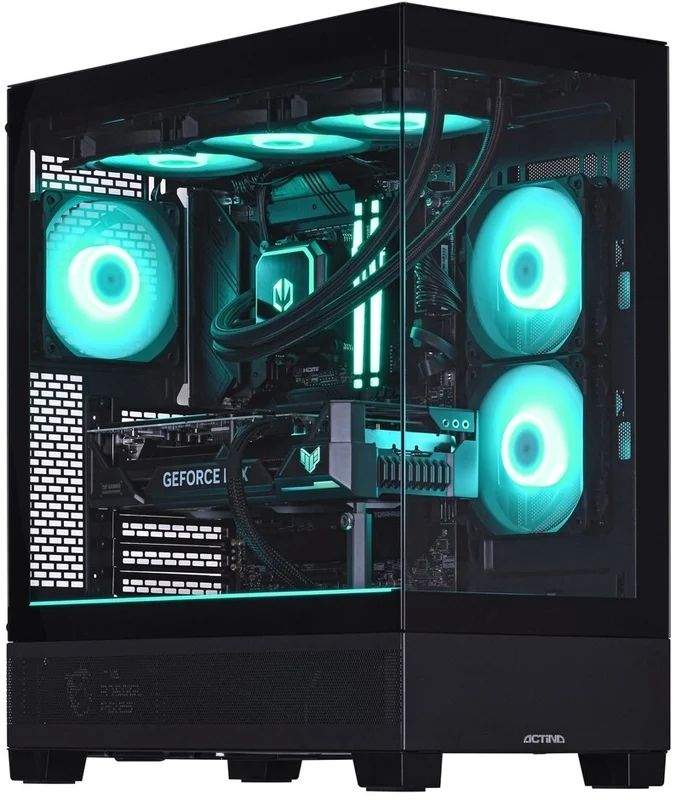 Desktop PC Actina Midi Tower, AMD Ryzen 7 7800X3D (8 C / 16 T, 5.0 GHz), 32 GB RAM, 2 TB SSD, NVIDIA GeForce RTX 5080 16 GB, Fara sistem de operare