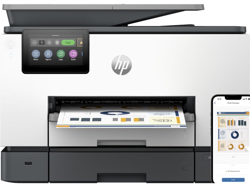 Imprimanta multifunctionala inkjet color HP Pro 9130b, A4, duplex, ADF, USB 2.0, Wi-Fi, 33 ppm negru, 22 ppm color