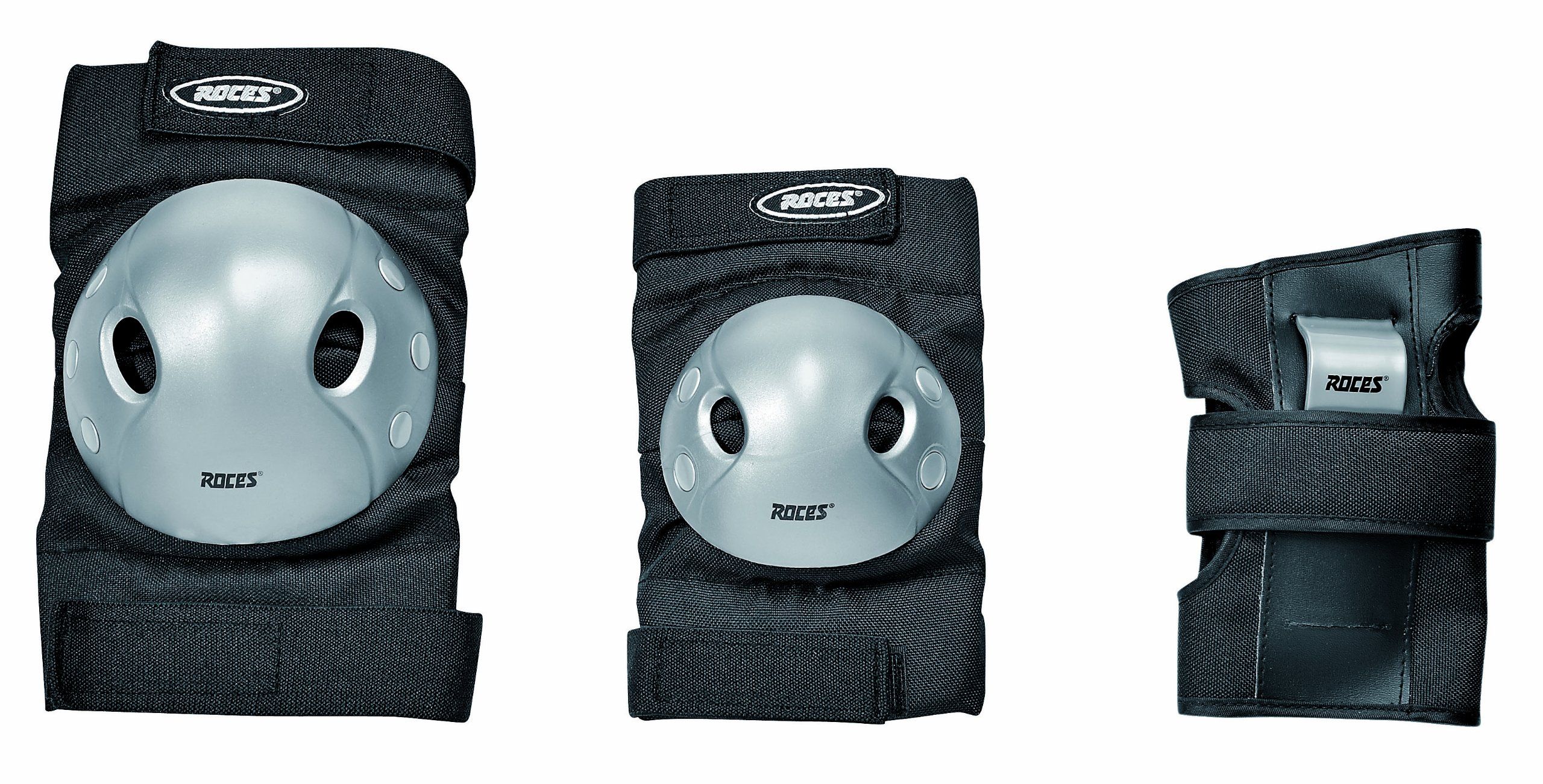 Roces Extra Three Pack Skate Pads black-grey 301366 01 L