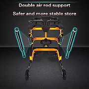 Walking frame rehabilitation with 4 wheels