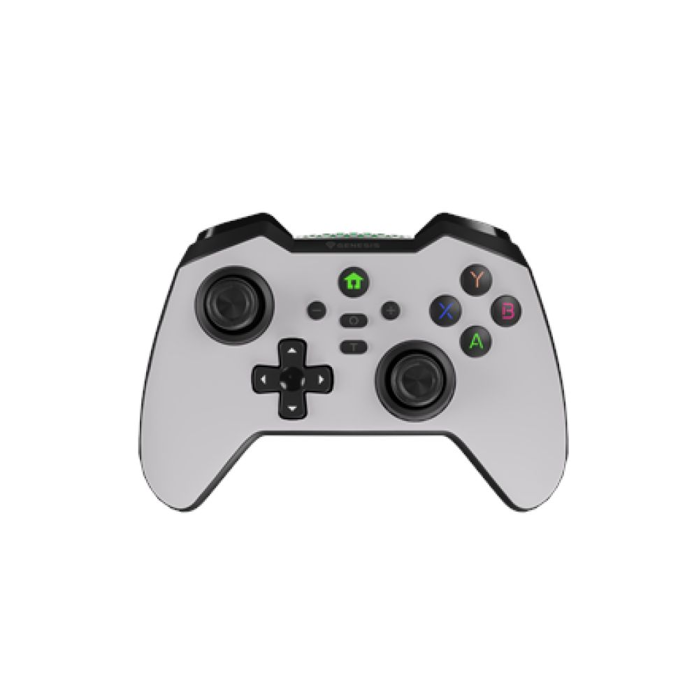 Controller wireless Genesis Mangan 400, tip Analog/Digital, interfata USB, bluetooth, numar butoane 19, lungime cablu 200 cm, acumulator 000 mAh, compatibilitate Android, iOS, MAC, Windows 10,11,7,8, alb