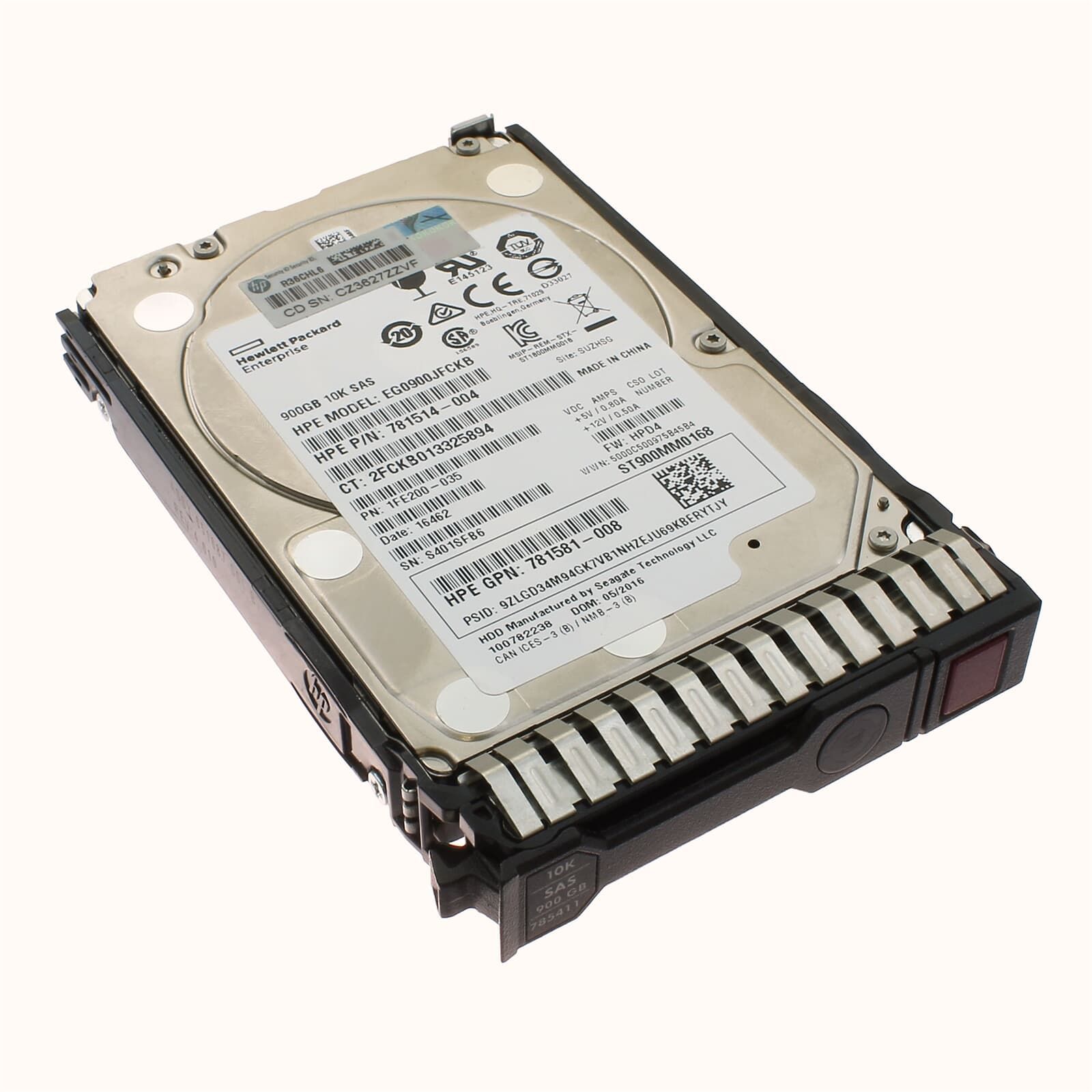 HDD server HPE 900 GB 2.5 inch SAS 12G 10000 rpm 512n, caddy HPE G8-G10 SFF